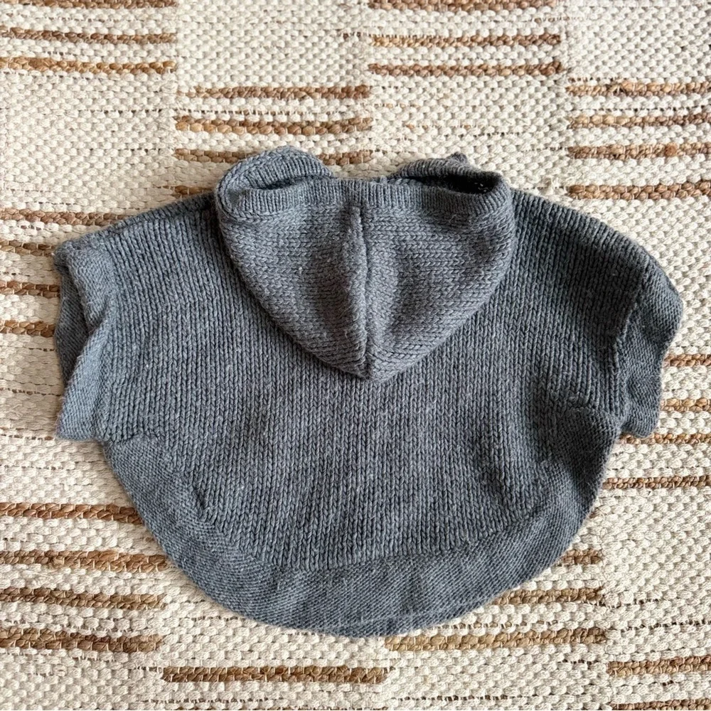 Zara Wool Blend Hooded Shawl Knit Sweater 2/3t